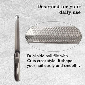 Mini lime à ongles en acier inoxydable, conception légère qui assure un contrôle facile, outil de toilettage professionnel double face pour soins de beauté - Product Image 3