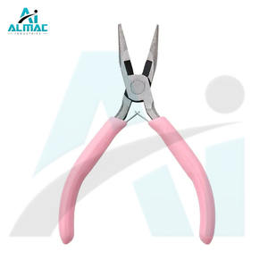 ALMAC DIY <b>Pink</b> Design 9 Pcs Jewelry Making <b>Tool</b> Bent Nose, Long Needle Snap Ring and Wire Cutting Circlip Plier Support for OEM - Product Image 3