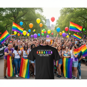 T-Shirt Unisex con Grafica Bandiera Arcobaleno, Manica Corta, Collo Tondo, Stampa Digitale, Abbigliamento Promozionale per Adulti - Product Image 4