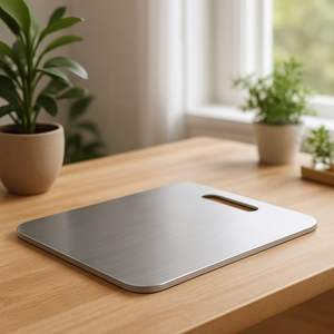 Tabla de cortar de verduras Meet Tabla de carnicero de verduras de forma rectangular Tabla de cortar pulida brillante de acero inoxidable - Product Image 4