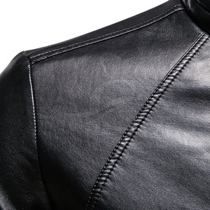 Blouson en cuir pour homme style populaire, col montant, en toile imperméable et respirante, vente en gros - Product Image 4