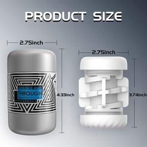 Stimulator Glans Pria Dua Kepala Laris Manis, Masturbator Mini Portabel Tahan Air, Simulasi Cup Masturbasi - Product Image 4