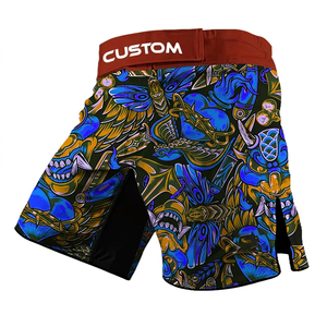Premium Wholesale MMA Shorts for Boxing BJJ Muay Thai & Fighting-Quick Dry Stretch Polyester Spandex Men's Long Slit - Product Image 6