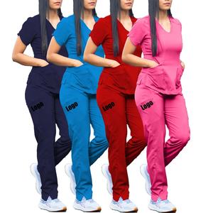 Uniformes médicaux confortables de nouvelle mode pour femmes ensembles de gommages de jogging extensibles doux costumes de gommage d'allaitement pour femmes - Product Image 5