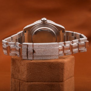 Último diseño Moissanite redondo corte brillante VVS claridad diamante helado hecho a mano personalizar Dial reloj de pulsera para hombres - Product Image 3