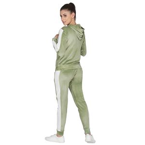 Chándales de terciopelo para mujer, chándal elegante con cremallera y bolsillos, chándal para mujer, ropa deportiva, ropa de dormir, ropa de gimnasio para correr - Product Image 1