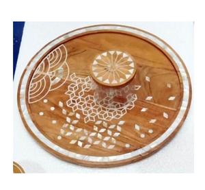 ถาดเสิร์ฟงานฝีมือคุณภาพสูง ประดับมุกและไม้ ฝังเปลือกหอยมุก ได้รับการรับรองจาก EPCH โดยตรงจากผู้ผลิตในอินเดีย - Product Image 3
