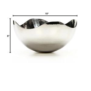 Bol décoratif en argent à bord incurvé de qualité supérieure, élégant présentoir de table pour chocolats, desserts et collations, fabriqué à la main en Inde - Product Image 4