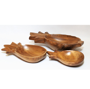 Cuenco de madera para servir, bandeja en forma de piña, 2 uds., cuenco de madera usado PARA CENA DE ALTA CALIDAD hecho a mano - Product Image 4