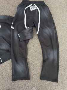 Survêtement personnalisé à fermeture éclair vintage délavé à l'acide coupe ample 100% coton imprimé bouffant pantalon de survêtement lourd - Product Image 5