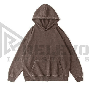 เสื้อฮู้ดผู้ชายผ้าฝ้าย100กรดซักแบบสวมหัวไม่มีฮู้ดสำหรับผู้ชายเสื้อมีฮู้ดสำหรับผู้ชายโอเวอร์ไซส์สีเทาธรรมดา - Product Image 6