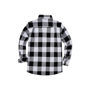 Chemise à manches longues en coton 100% de haute qualité pour hommes, chemise à carreaux décontractée à boutons avec poche, t-shirt - Product Image 4