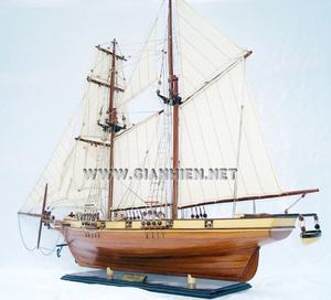 Modèle de bateau à voile en bois Harvey de conception personnalisée Gia Nhien, faible MOQ, style nautique peint, décoration de maison de haute qualité - Product Image 2