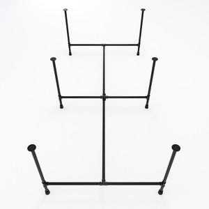 HBON007 4-Cluster <b>Table</b> with Modern Industrial Design 240x120 Plate Wood Metal <b>Desk</b> for Office Bedroom School or Hospital Use - Product Image 3
