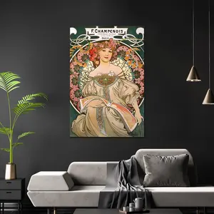 Póster Art Nouveau de Alfons Mucha 'F. Diseño Art Deco Champenois 1897 para Decoración de Pared - Product Image 3
