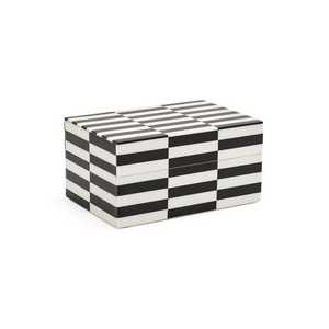 Handmade Natural Bone Inlay <b>Wood</b> Jewelry <b>Box</b> Chevron Design Rectangular <b>Keepsake</b> with Laser Engraved Home Decor for Women Girls - Product Image 2