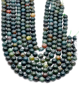 Perline di pietra autentica in puro cristallo di alta qualità 8mm <span class=keywords><strong>Bloodstone</strong></span> A 8mm perline rotonde - Product Image 1