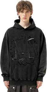 Opulent surdimensionné lettre graphique sweats à capuche intemporel Y2K sweat luxueux coton lourd mode Streetwear à capuche - Product Image 3