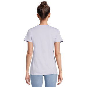 Camiseta de talla grande ajustada a la moda para mujer, servicio OEM, diseño personalizado, estampado de color azul profundo, estilo informal cómodo - Product Image 5