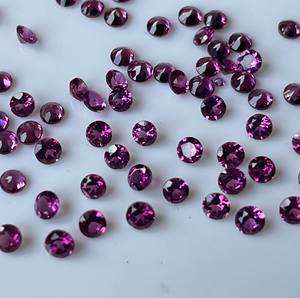 Vente en gros de grenat rhodolite rose naturel taille ronde 2.5mm grenat rhodolite rose à facettes en vrac pierre précieuse de qualité supérieure - Product Image 2