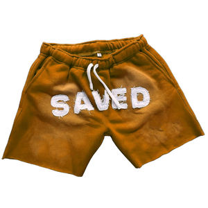 Pantalones cortos desgastados bordados personalizados para hombre 400 GSM algodón polar francés Trey ácido lavado bordado corto para hombre - Product Image 4