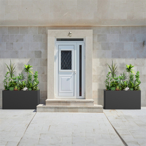 Jardinera de Acero Galvanizado Negra de 59 L, Ecológica, Estilo Americano, para Exteriores, con Separador de Plantas, para Hogar y Jardín - Product Image 5