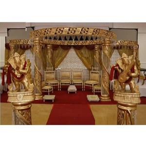 Cristal spécial de cérémonie de mariage indien Mandap cristal scintillant Mandap pour mariages mariage gujarati or diamant Mandap - Product Image 1