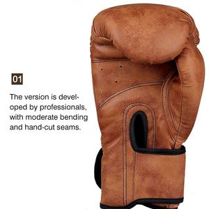 Gants de boxe rétro en cuir PU pour adultes, femmes/hommes, MMA, Muay Thai, entraînement, équipement de gym - Product Image 3