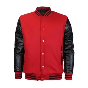 Custom logo Streetwear High Quality Embroidery Varisty <b>Jacket</b> Winter Fleece Leather <b>Bomber</b> Letterman <b>Varsity</b> <b>Jacket</b> for <b>Men</b> - Product Image 1