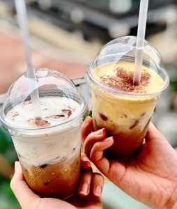Green PP Plastic <b>Cups</b> with Lids Round Shape for Beverage Use Disposable <b>Cup</b> for <b>Cold</b> Drinks - Product Image 5