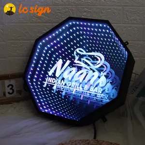 wholesale neon signs LED wall lights letters infinity mirror sign infinity mirror letter for business bar shop decoration