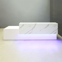 Chine Custom Stone Store Bureau de détail Comptoir de réception Petit bureau de réception à lumière LED