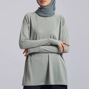 Ropa deportiva transpirable modesta para Fitness y Yoga, ropa deportiva para mujer, ropa deportiva de manga larga de algodón y poliéster, ropa de gimnasio musulmana - Product Image 3