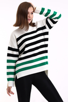 Tunique à col roulé à rayures pour femmes tricots respirants Service OEM personnalisé dos long nouvelle mode pull chaud de haute qualité