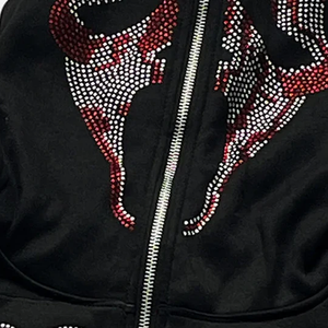 Sudadera con Capucha de Estilo Moderno 2026 para Hombre, con Pedrería, al por Mayor, Corte Holgado, Estilo Y2K, Gráfico Gótico de Cruz, Ropa Urbana - Product Image 5