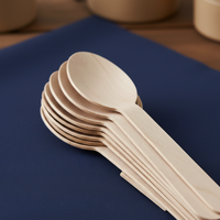 Cuillères en bois miniatures de 110 mm de qualité export pour la restauration, cuillères jetables en bois de bouleau naturel, vaisselle durable de haute qualité