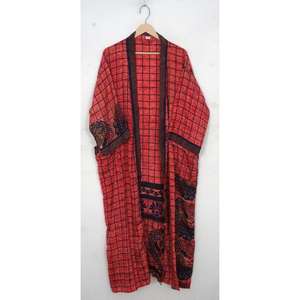 Kimono de seda Floral de retazos indios, batas de verano recicladas Sari para mujer, ropa de dormir de estilo diario para el hogar, fiesta de Navidad cualquiera - Product Image 1