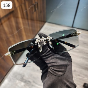 Diamond Tester Hip Hop Gafas de sol con tonos verde oscuro VVS Moissanite Diamonds Nuevo diseño Joyería de moda para hombres - Product Image 1