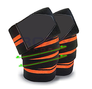 Customized Logo High Quality Unisex Cotton <b>Elastic</b> <b>Knee</b> Wraps Weightlifting Powerlifting Lightweight Breathable Thick Gym Safety - Product Image 2