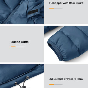 Logotipo personalizado Calor Impermeable de alta calidad Ropa al aire libre Chaquetas de hombre Cuello con capucha Chaqueta acolchada de tamaño regular para hombres - Product Image 4