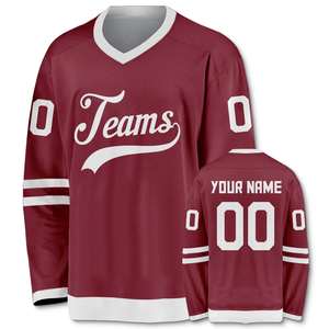 Maillots de hockey sur glace personnalisés pour équipe, tissu durable, broderie de logo, service d'impression par sublimation, fournisseur en gros OEM - Product Image 2