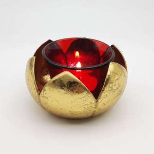 Round Ball Shape Votive <b>Candle</b> <b>Holder</b> Golden Color Hammered Design Modern Lighting Decor for Home & Office Use - Product Image 6