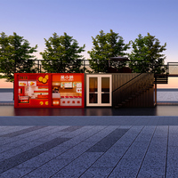 Conteneur mobile pliable de luxe, mini-entrepôt préfabriqué, camion-restaurant, café à deux étages, 40 pieds, 20 pieds, à vendre