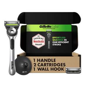 GilletteLabs-Maquinilla de afeitar Exfoliante para hombre, 1 mango con 3 recambios de hoja, estuche de viaje para un almacenamiento conveniente - Product Image 2