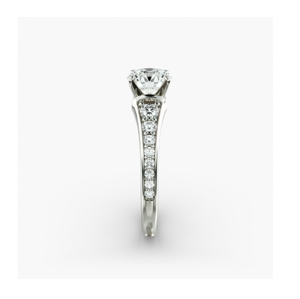 แหวนหมั้นผู้หญิงดีไซน์หรูหรา คลาสสิก วินเทจ สีเงิน ปรับแต่งได้ ประดับเพชรเม็ดเล็กๆ พร้อมอุปกรณ์เสริมเครื่องประดับ - Product Image 1