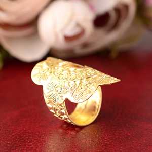 New Product Boho Pattern Band Tribal Brass <b>Ring</b> for Women 18K Gold Plated Ethnic <b>Statement</b> Wide <b>Rings</b> for Wholesale OEM ODM - Product Image 4