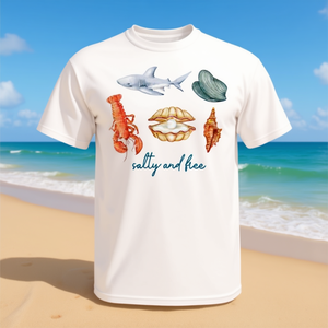 T-shirt da donna Y2K con conchiglie e fauna marina, stile estivo da spiaggia, ideale per promozioni - Product Image 3
