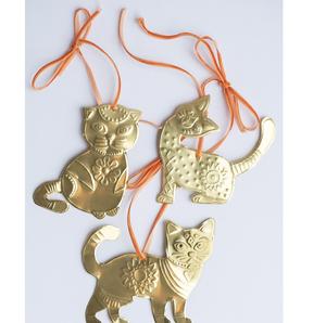 Ornement de Noël suspendu en fer forgé fait main moderne, design personnalisé, finition cuivre, décoration de Noël pour arbre de Noël, 100 pièces - Product Image 5