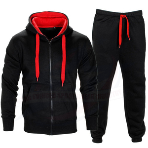 Vêtements de sport de style pour hommes avec logo personnalisé Survêtements 2 pièces à capuche avec poche de marque Ensemble de survêtements de jogging à vendre pour hommes - Product Image 1