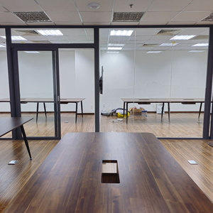 Mesa de Reuniones Rectangular HBCO055 de 200x100cm, Madera de Acacia con Patas de Hierro, Diseño Ovalado, Muebles de Oficina para Hoteles - Product Image 4